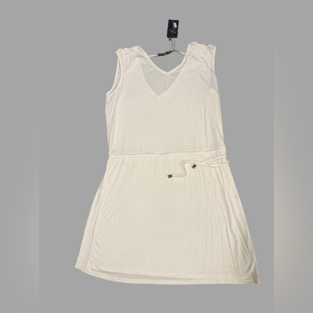 White Drawstring Tank Dress